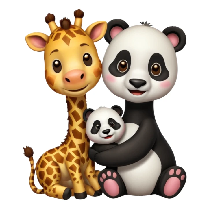 giraffe and panda as couple sticker