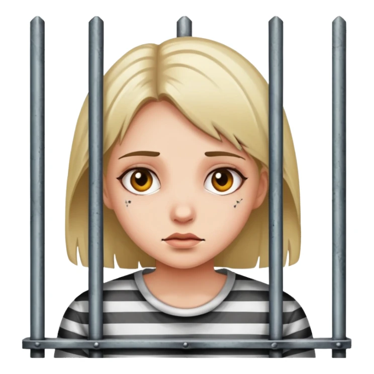 girl behind jail bars sticker