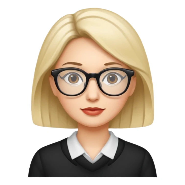  mujer con lentes blanquita  sticker