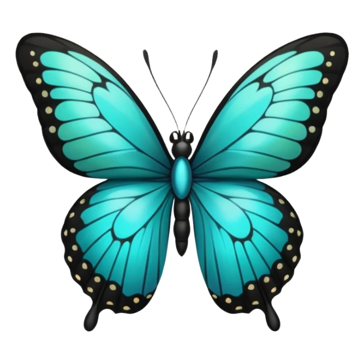 Turquoise and black Butterfly  sticker