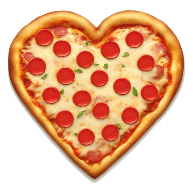 Heart shaped pizza sticker