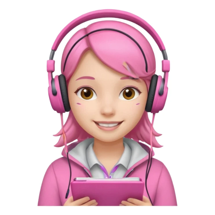 girl taking notes in pink thones sticker