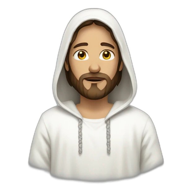 Jesus in a white hoodie sticker