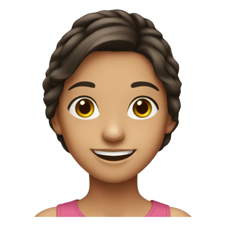 Young brunette girl smiling sticker