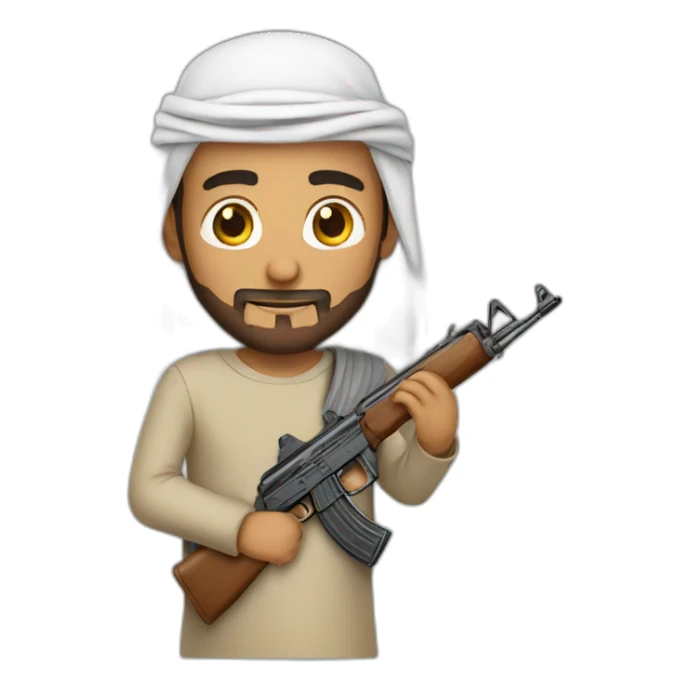 Arab holding an ak sticker