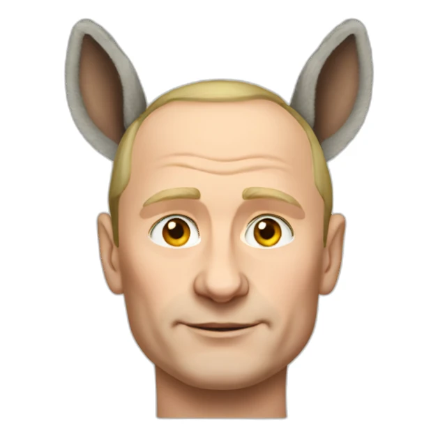 putin with donkey ears sticker