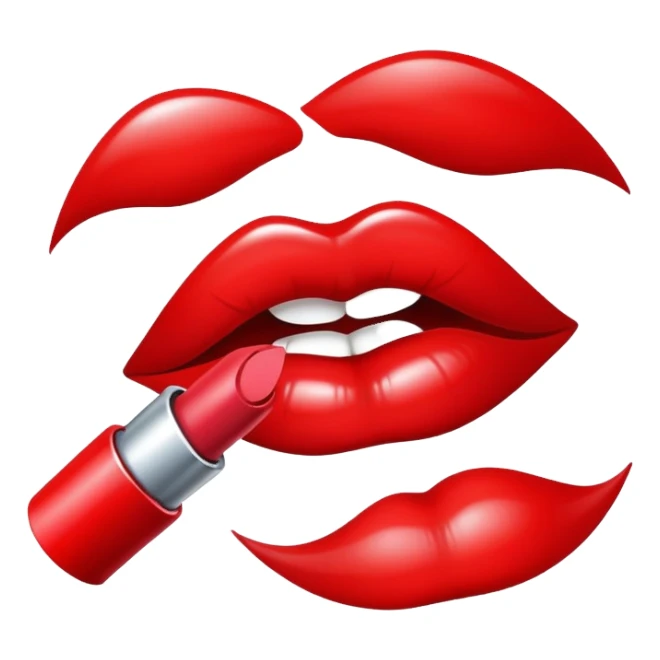 Lip stick kiss marking  sticker