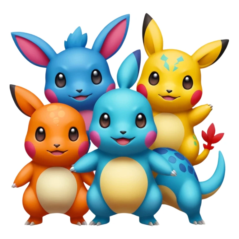 freindly pokemans helping each other  sticker