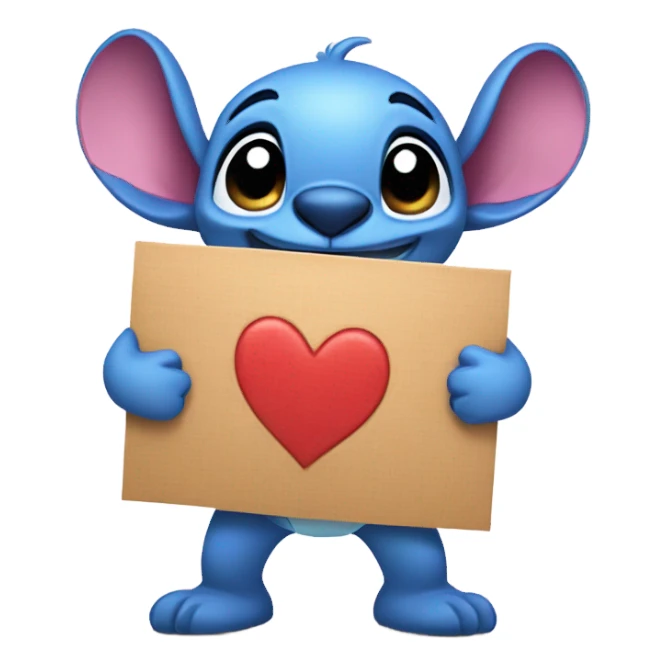 Stitch saying i love u sticker