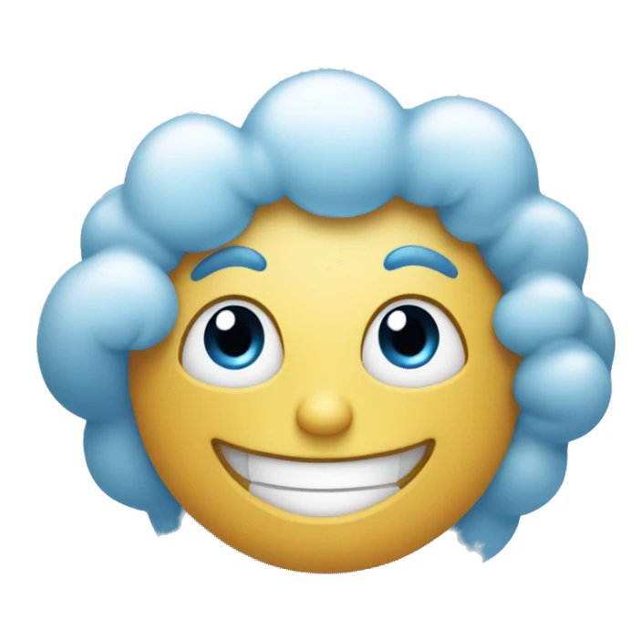Blue cloud smiling sticker