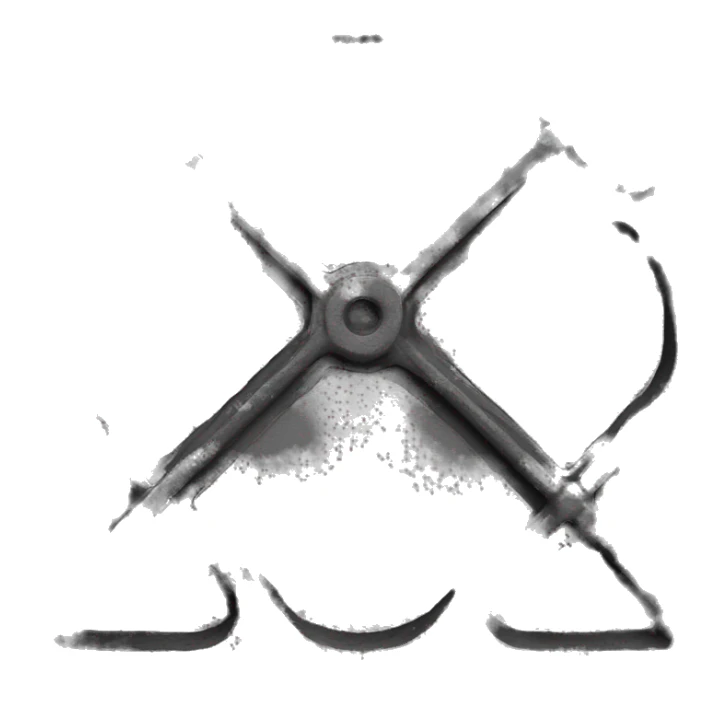 cast iron metal platform, frontal sticker