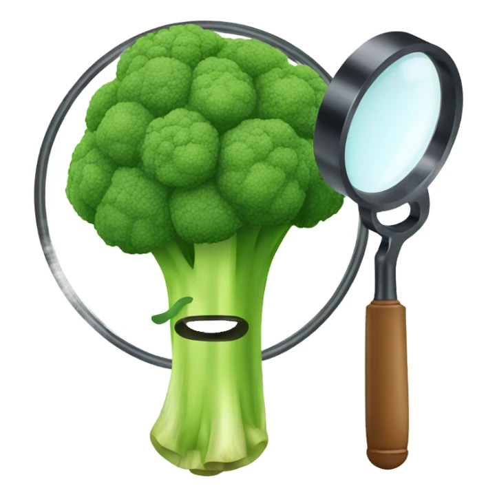 broccoli under magnifying glass sticker