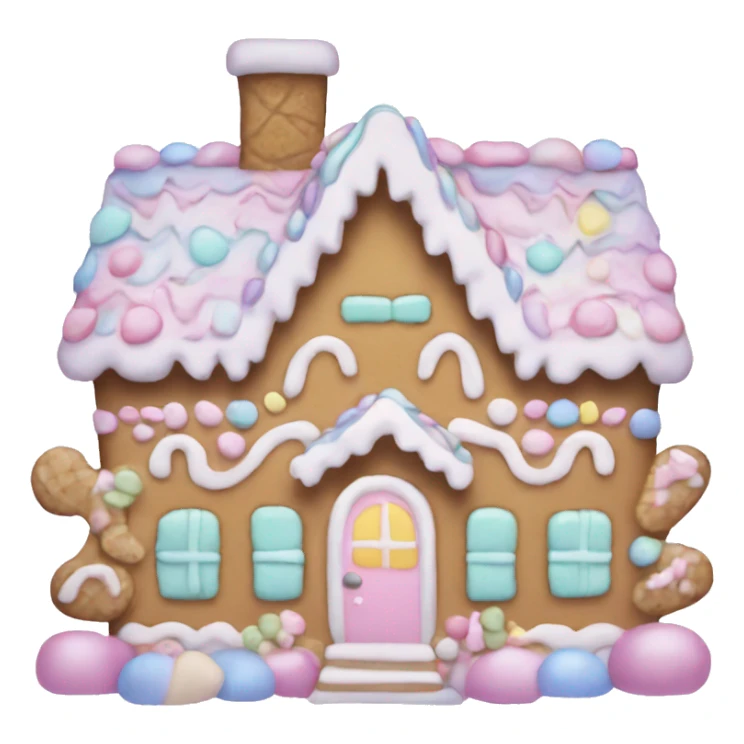 cute pastel gingerbread house sticker