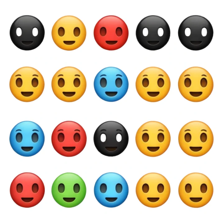 Emogis color negro sticker