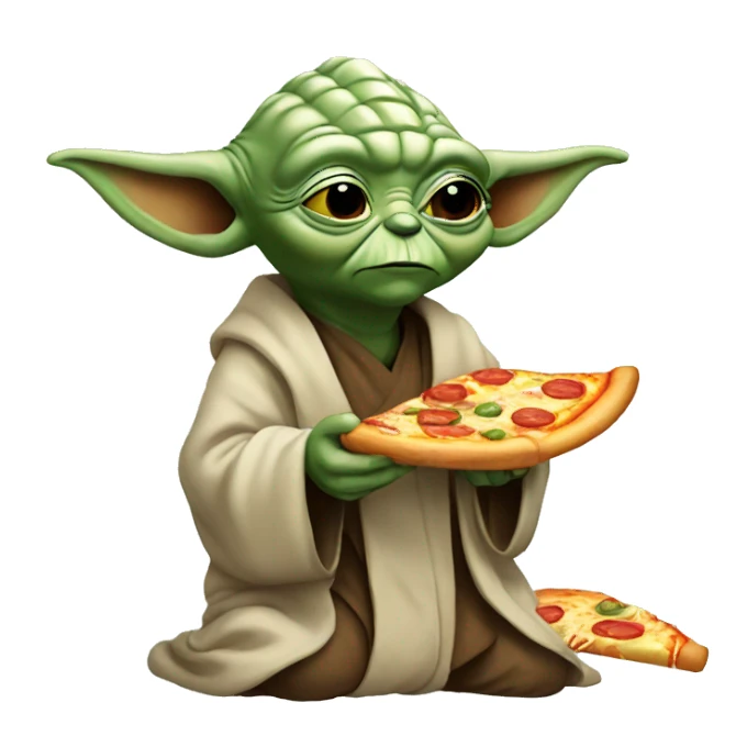 Yoda eating pizza sticker
