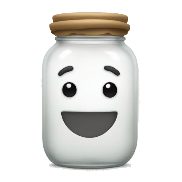 Emoji in a jar half-filled with white liquid sticker