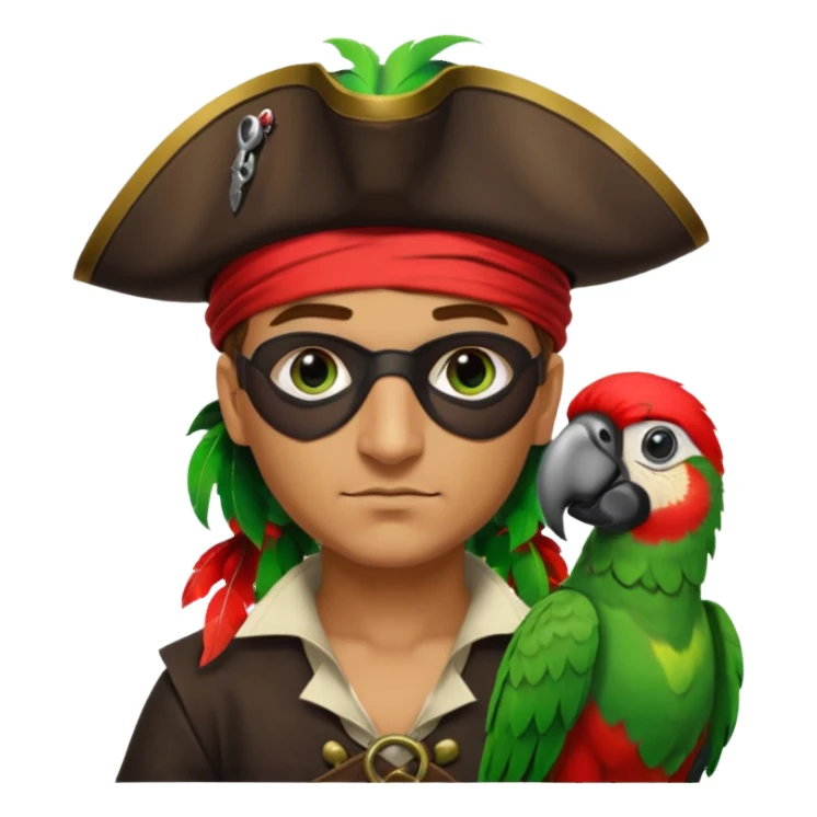 pirate and parrot sticker