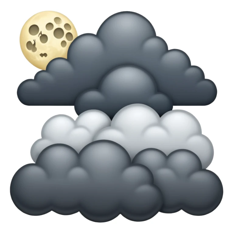 dark sky with clouds and the moon sticker