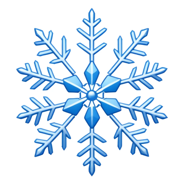 white snowflake with blue snowflake sticker
