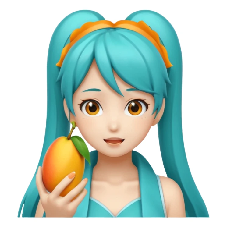Hatsune miku eating mango sticker