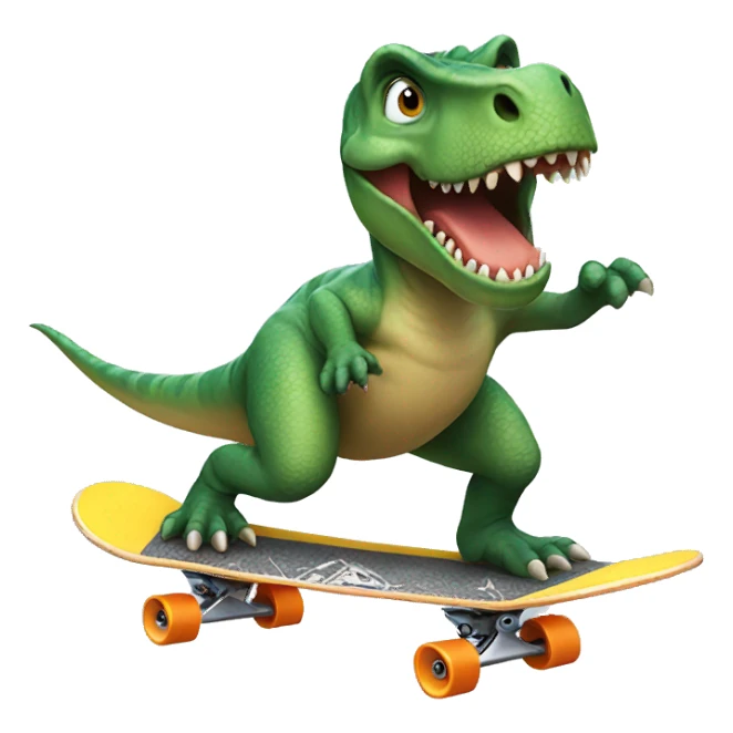 dinosaur riding a skateboard  sticker