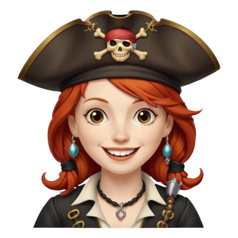 pirate redhead woman drunk sticker