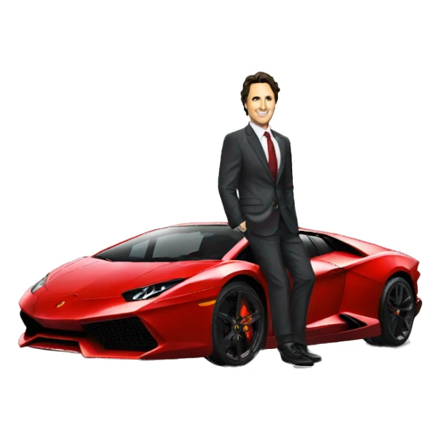 trudeau sur un lamborghini sticker