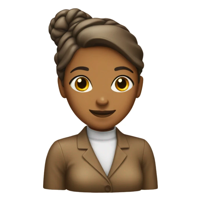 Caramel woman manager with bun  sticker