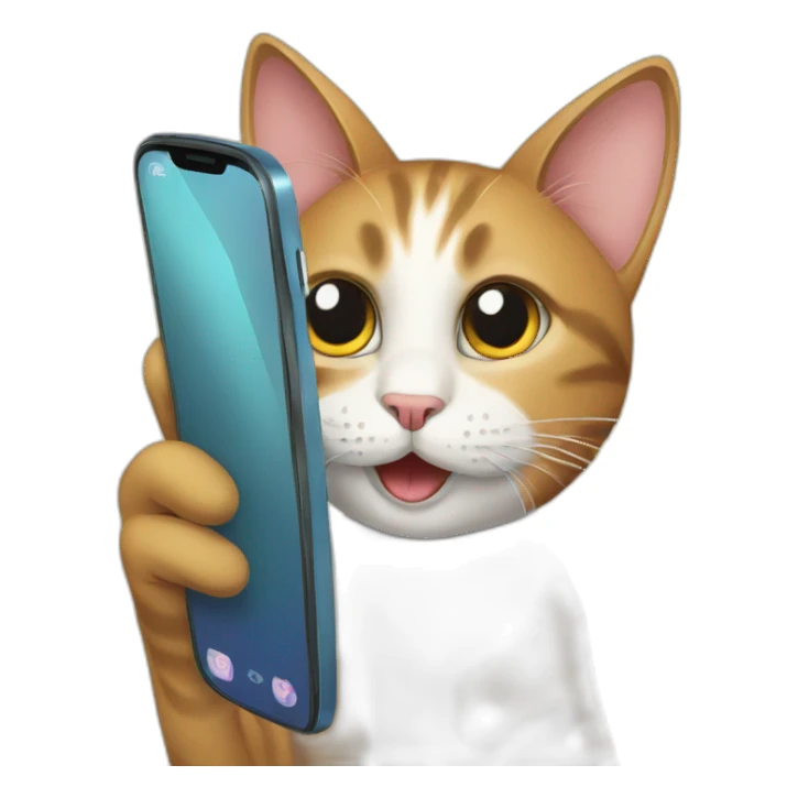 cat using phone sticker