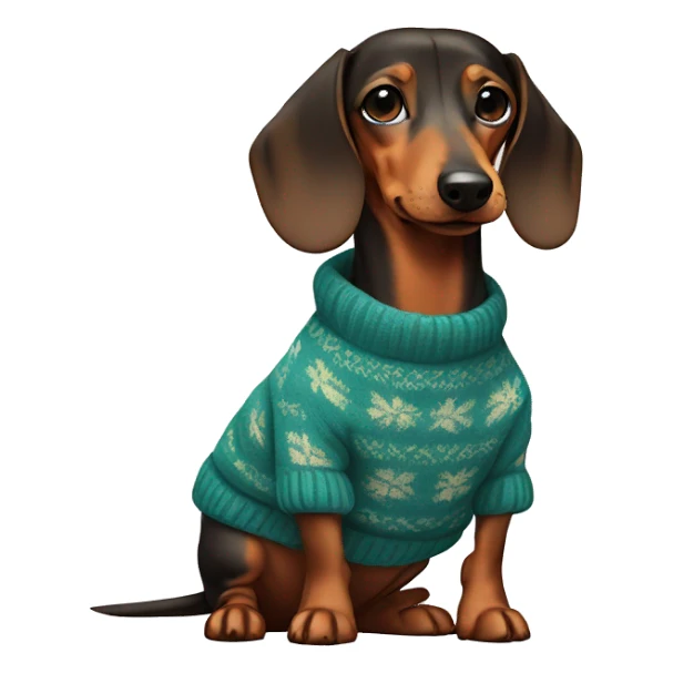 Dachshund in sweater  sticker