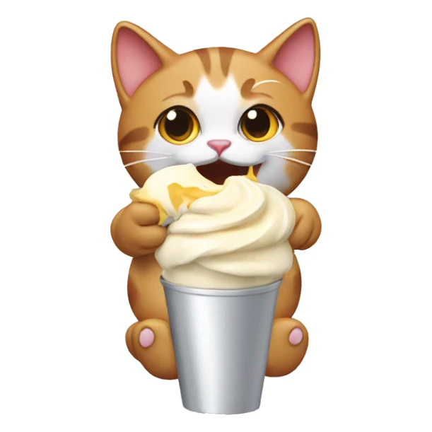 Cat eating ise cream  sticker