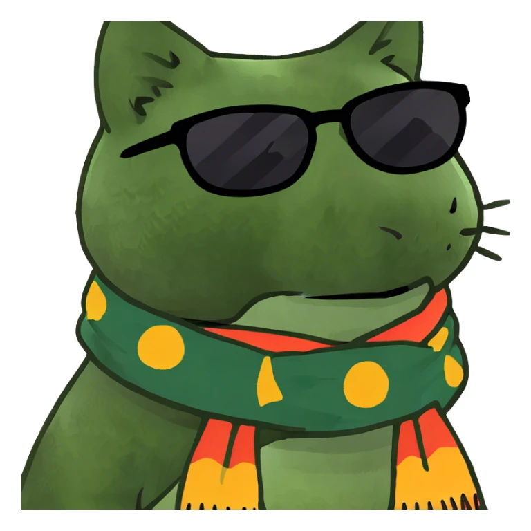 Cat with sunglasses sticker