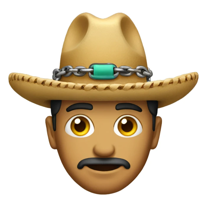 Mexican with hat backwards and a chain  sticker