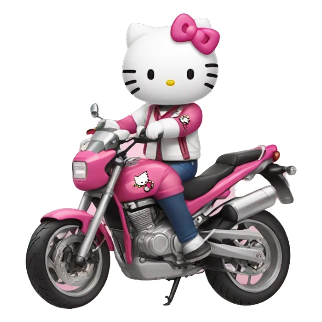 Hello kitty soñando con motos sticker