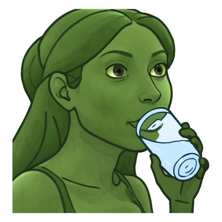 Thirsty woman sticker