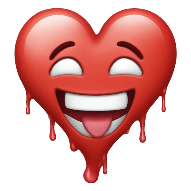 melted simple red heart without face sticker