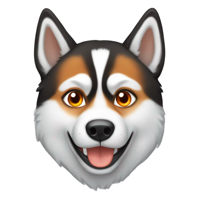 Husky with orange color sticker