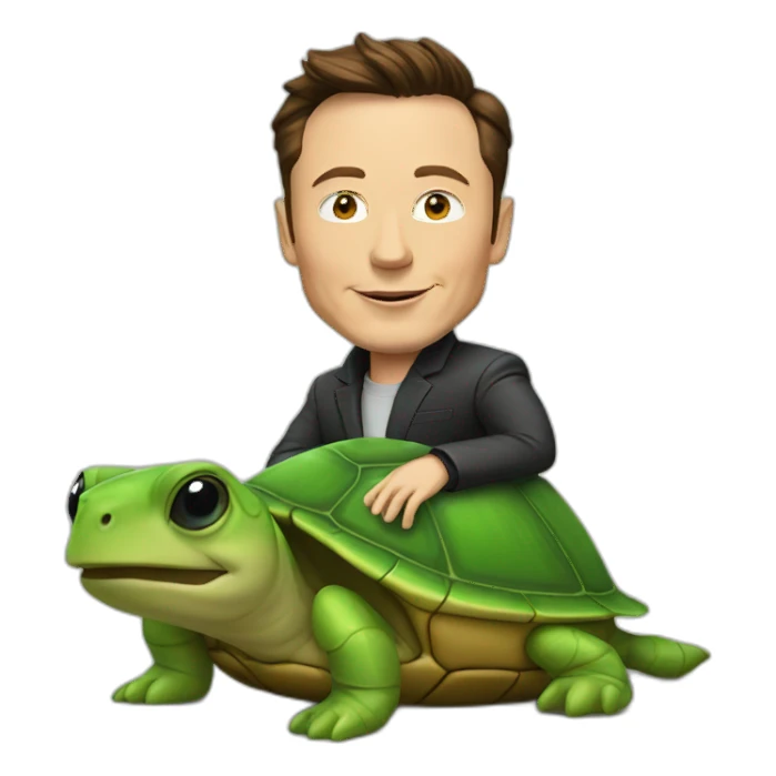 elon musk on a turttle sticker