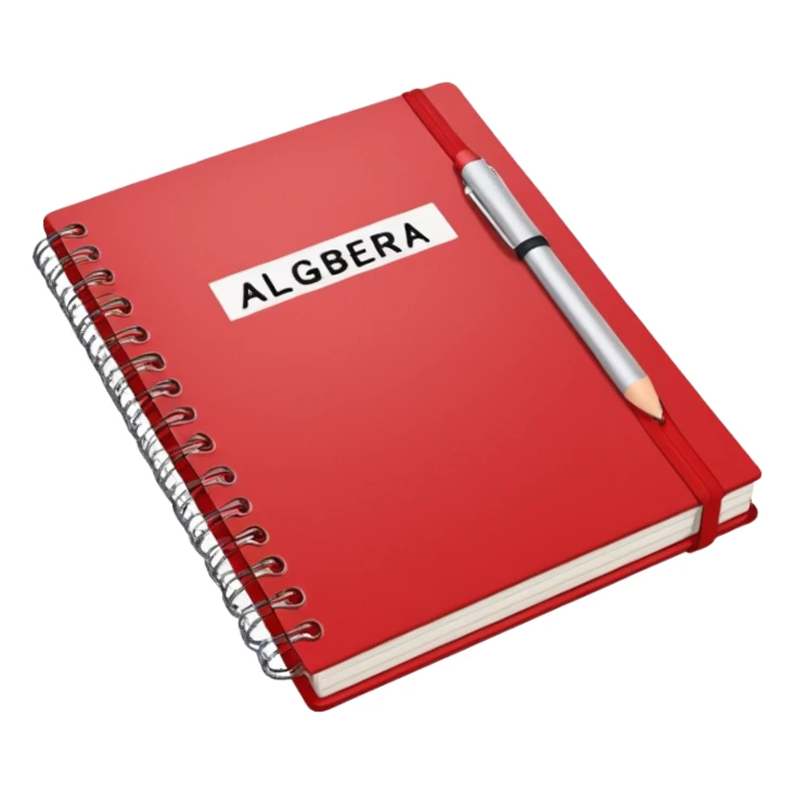 cuaderno rojo que diga algebra sticker