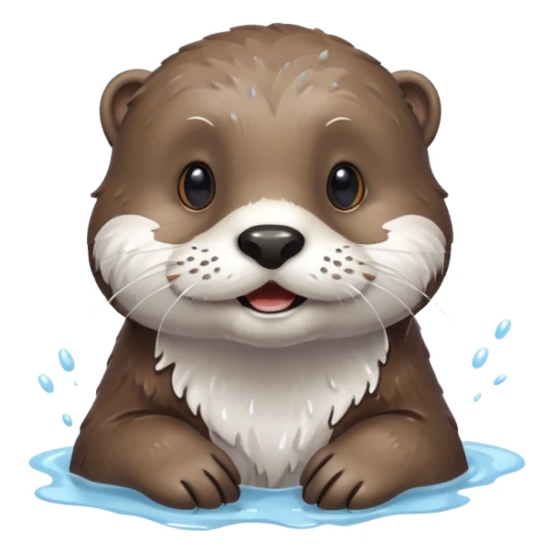 An otter with a moustache splashed in white paint sticker