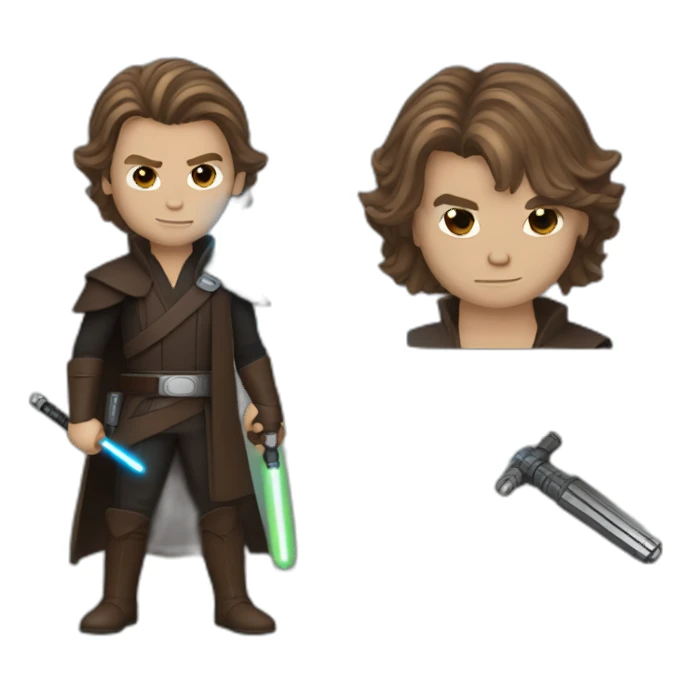 anakin with scar and lightsaber sticker