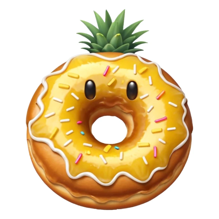 Donut with pineapple (filled with pineapple) donut without hole  sticker