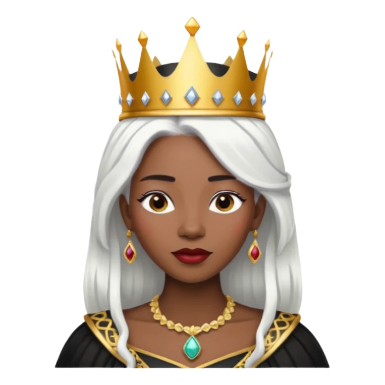 black queen with white hair sticker
