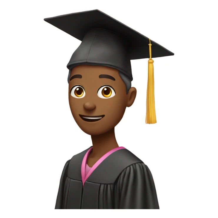 human in a pink graduation hat sticker