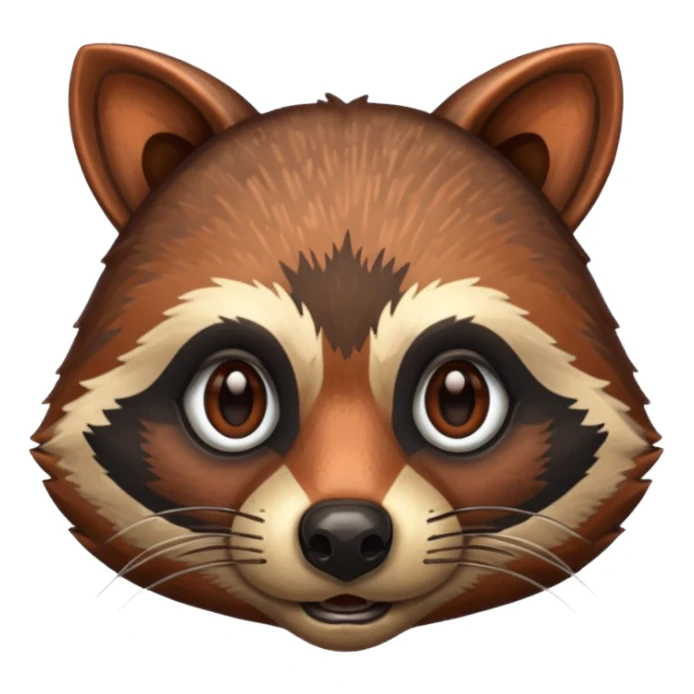 Copper racoon face sticker