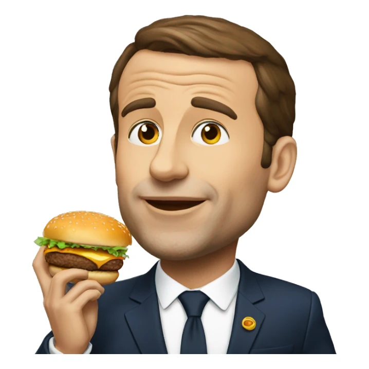 macron eat burger  sticker