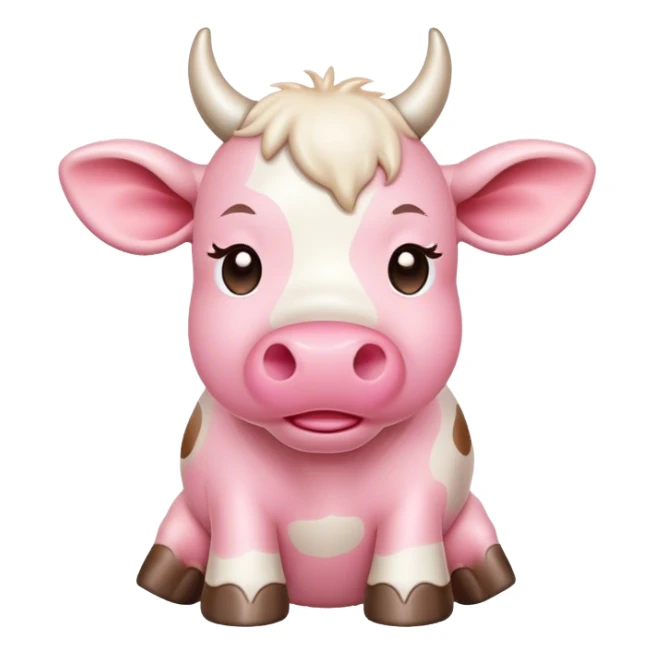 Pink kawaii cow  sticker