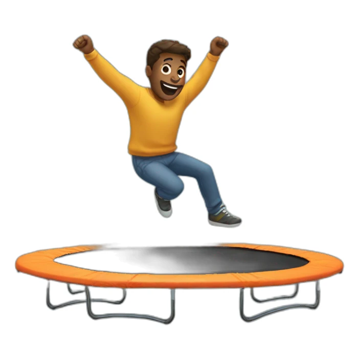 Man jumping in a trampoline sticker