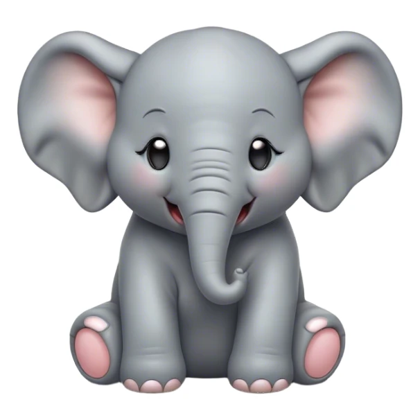 Cinematic Cute Yawning Baby Elephant Portrait Emoji, Head tilted slightly with a dramatic, wide-open yawn, showcasing a soft, downy gray hide with oversized drooping ears, round eyes barely open in drowsy contentment, Simplified yet irresistibly adorable features, highly detailed, glowing with a soft, cozy glow, high shine, relaxed yet expressive, stylized with a touch of gentle whimsy, bright and endearing, soft glowing outline, capturing the essence of a sleepy yet affectionate baby elephant, so drowsy it feels like it could stretch out of the screen and curl up for a nap! sticker