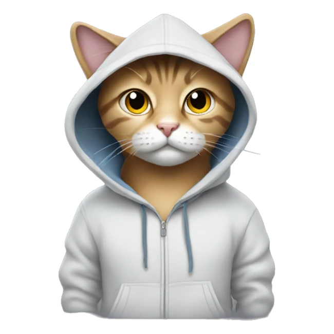 Cat wearing hoody sticker